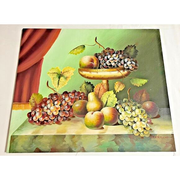 Original Oil Painting on Canvas by Freeman Fruit Still Life 24" x 19.5"